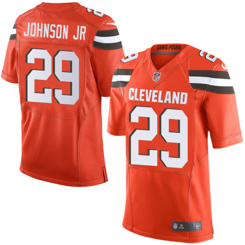 Nike Browns #29 Duke Johnson Jr Orange Alternate Men's Stitched NFL New Elite Jersey - Click Image to Close